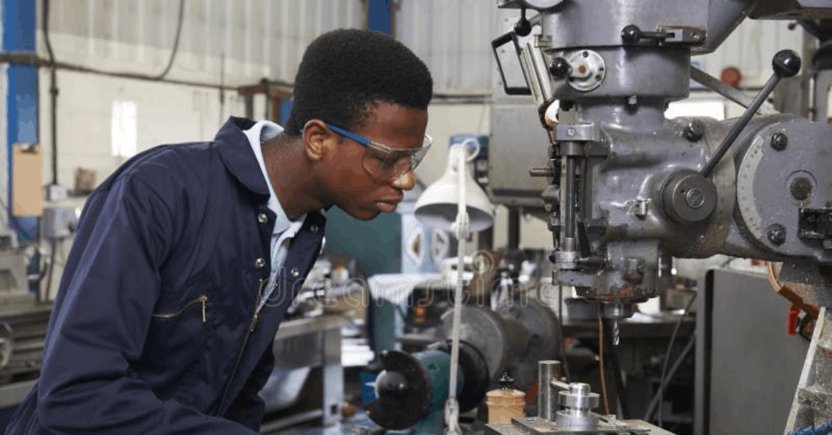 Young Technician Working on Machinery 